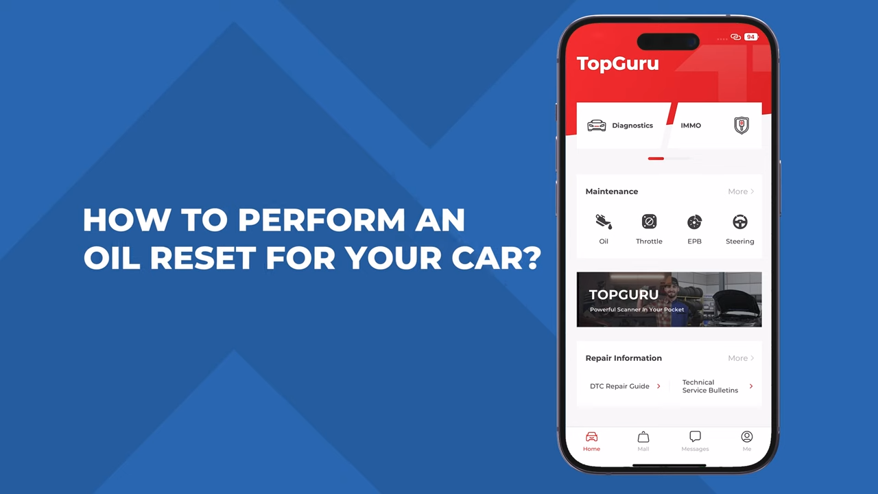 How to Perform an Oil Reset For Your Car? | TopScan User Guide